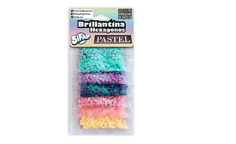 Brillantina Sifap Con Forma En Blister X 6u. (pastel)