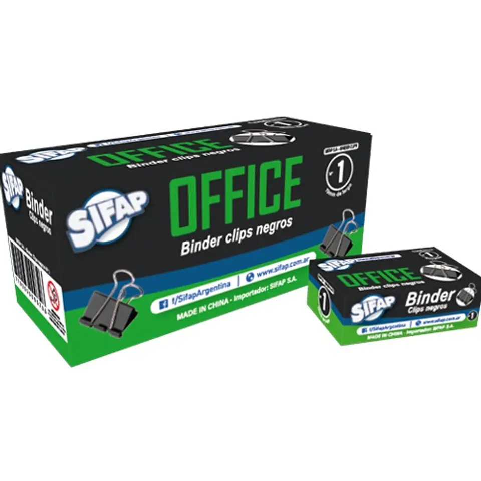 Aprieta Papel Sifap Binder 19mm X12u 1