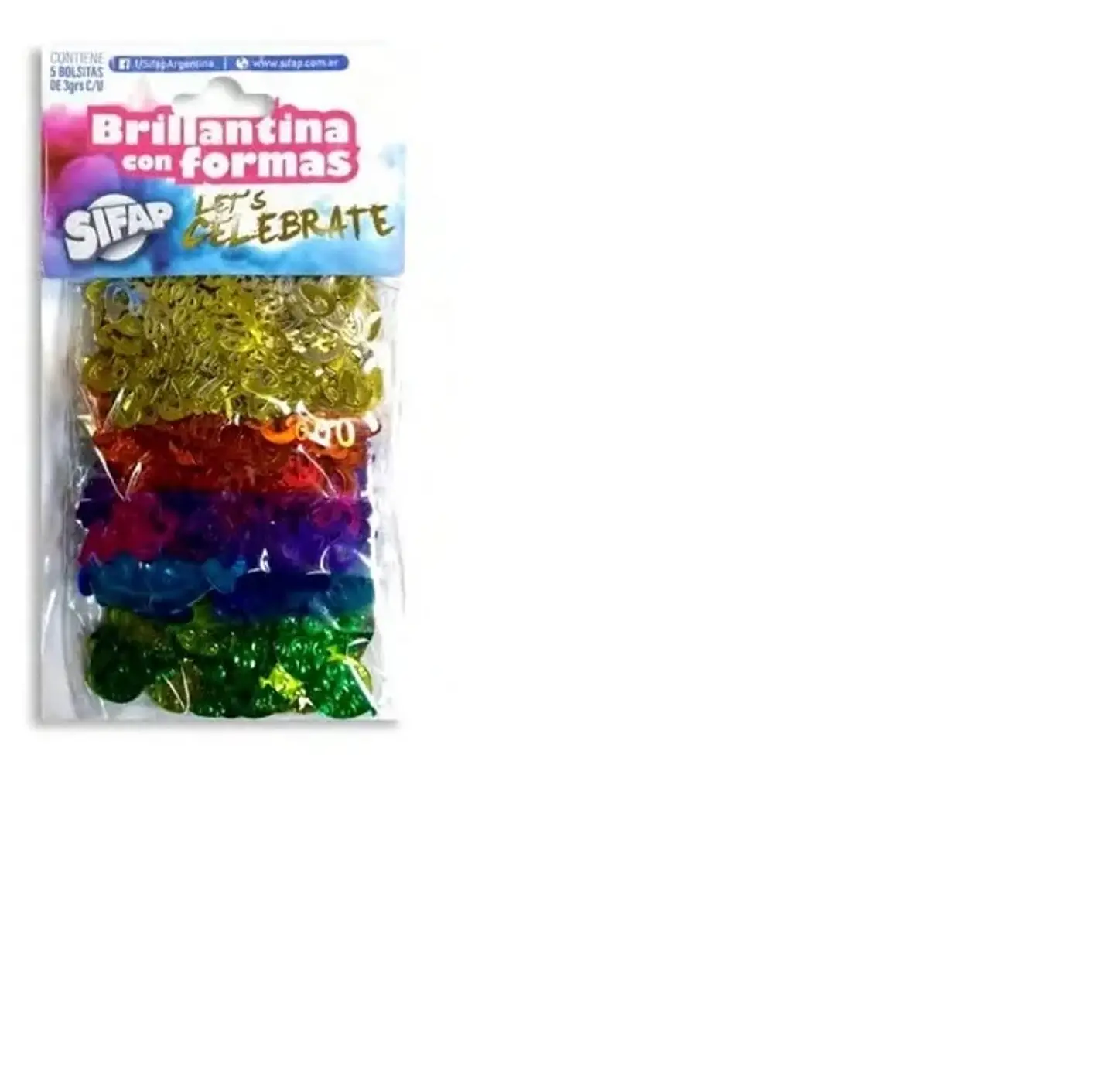 Brillantina Sifap Con Formas Lests X5u. (celebrate) 1