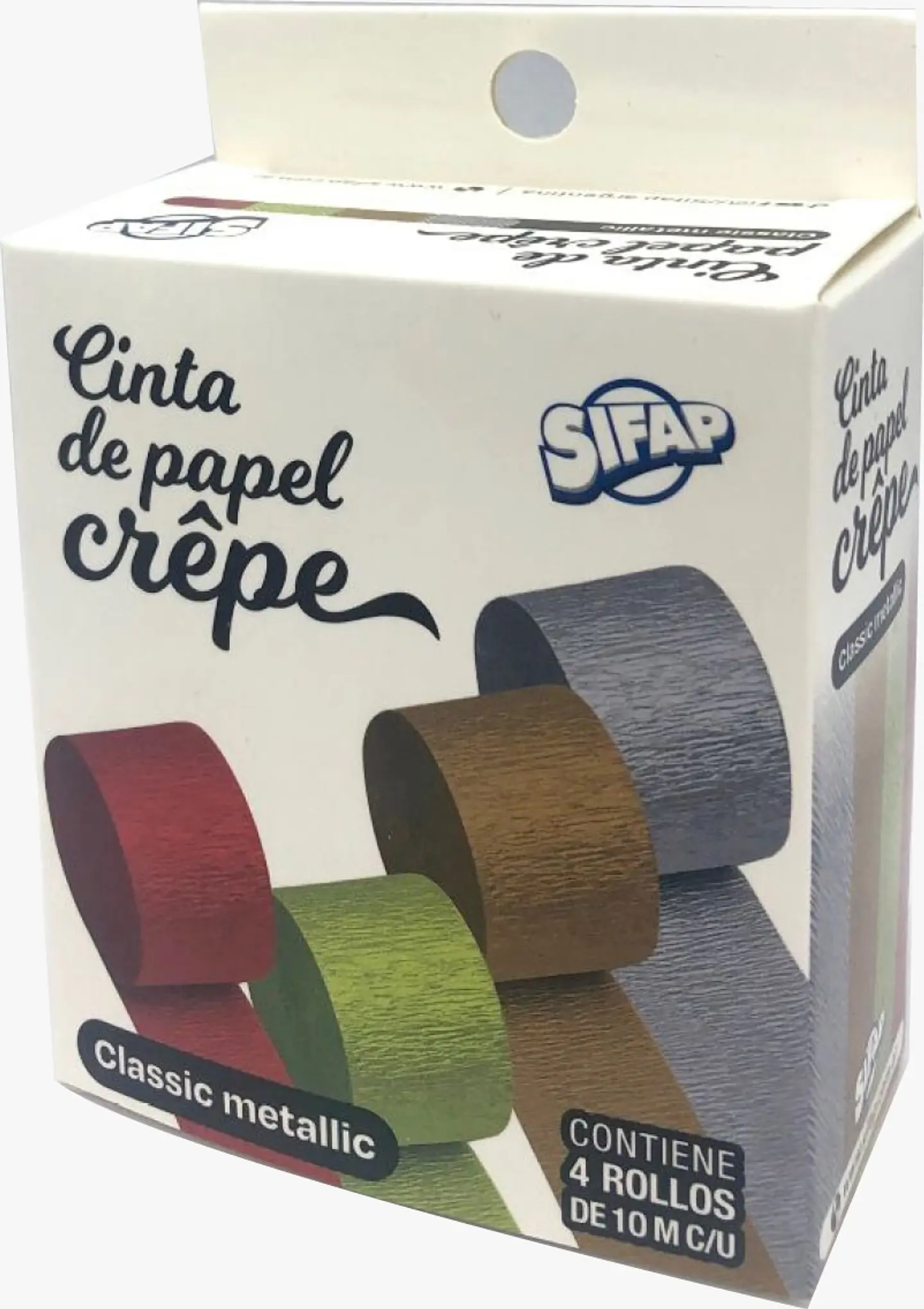 Cinta De Papel Crepe Sifap Clasics Metalica X4u. 1