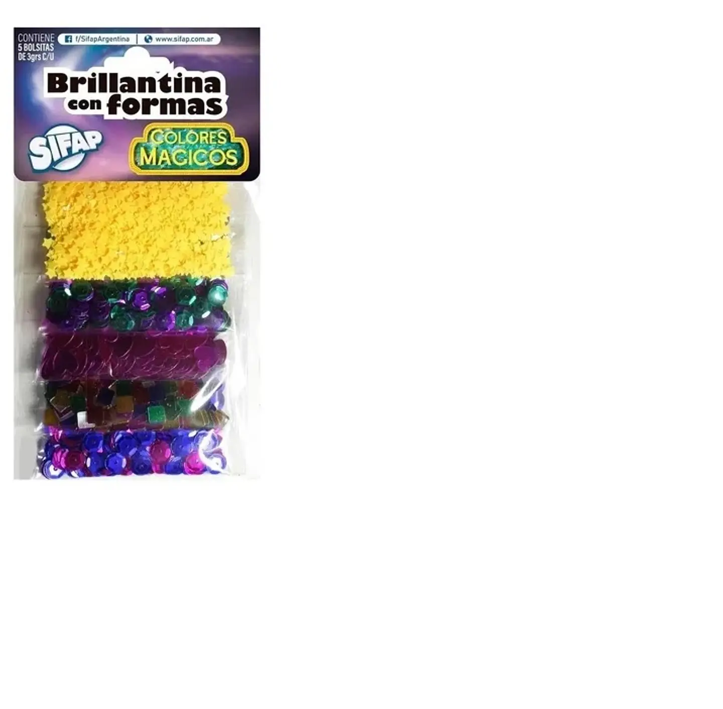 Brillantina Sifap Con Formas Colores X5u. (magicos) 1
