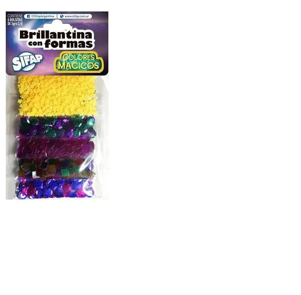 Brillantina Sifap Con Formas Colores X5u. (magicos) 1