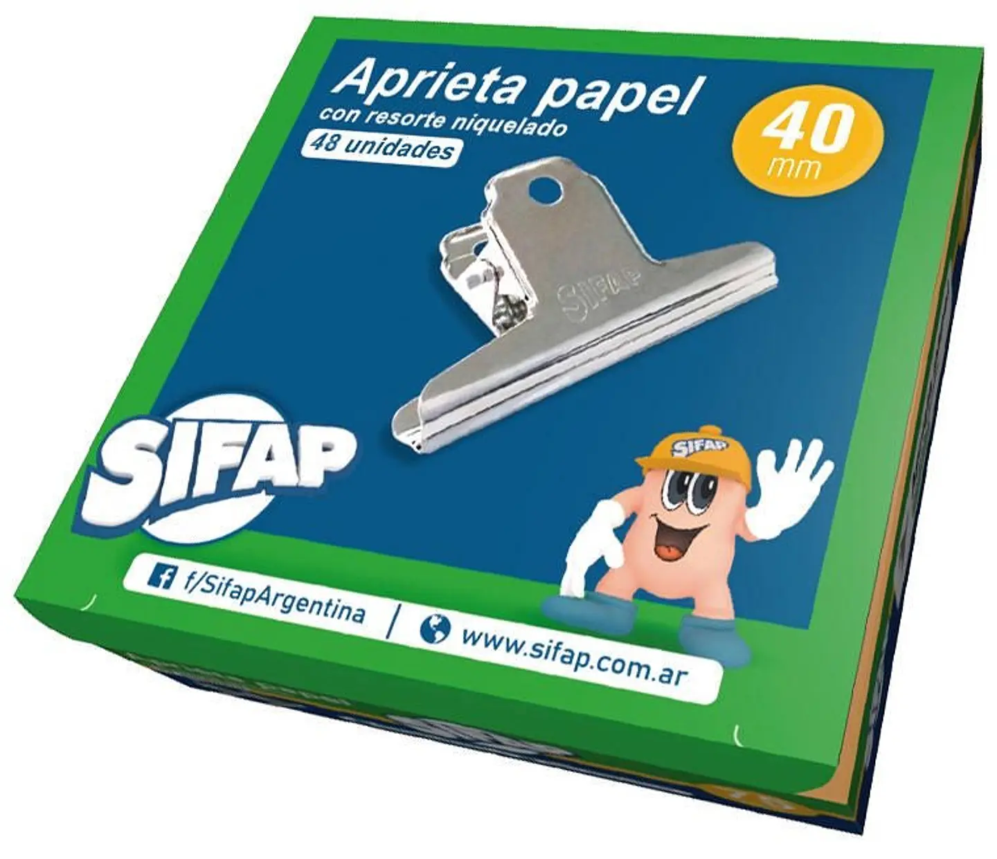 Aprieta Papel Sifap Con Resorte Niquel 40 1