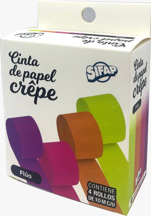 Cinta De Papapel Crepe Sifap Fluo X4u.