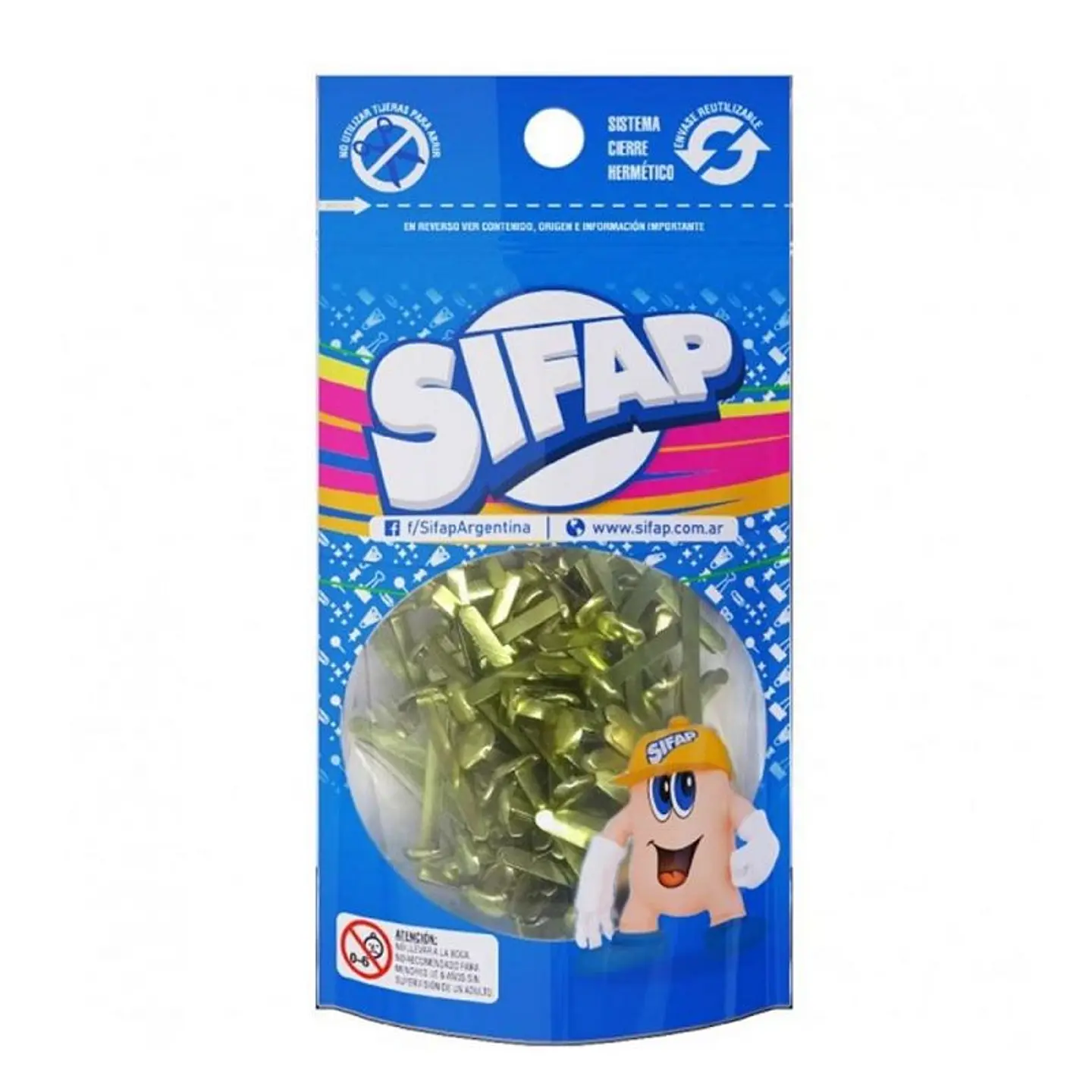Broche Sifap Dorado Mariposa Nº10 Doypack X 100u. 1