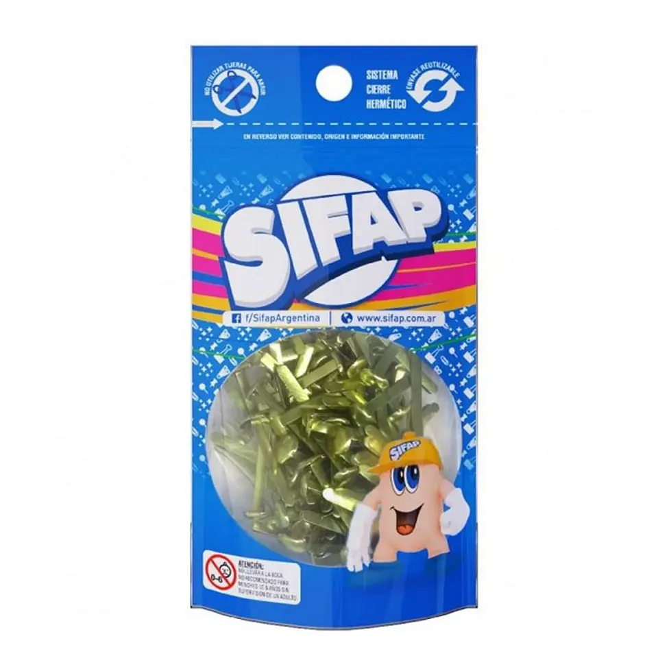Broche Sifap Dorado Mariposa Nº10 Doypack X 100u. 1