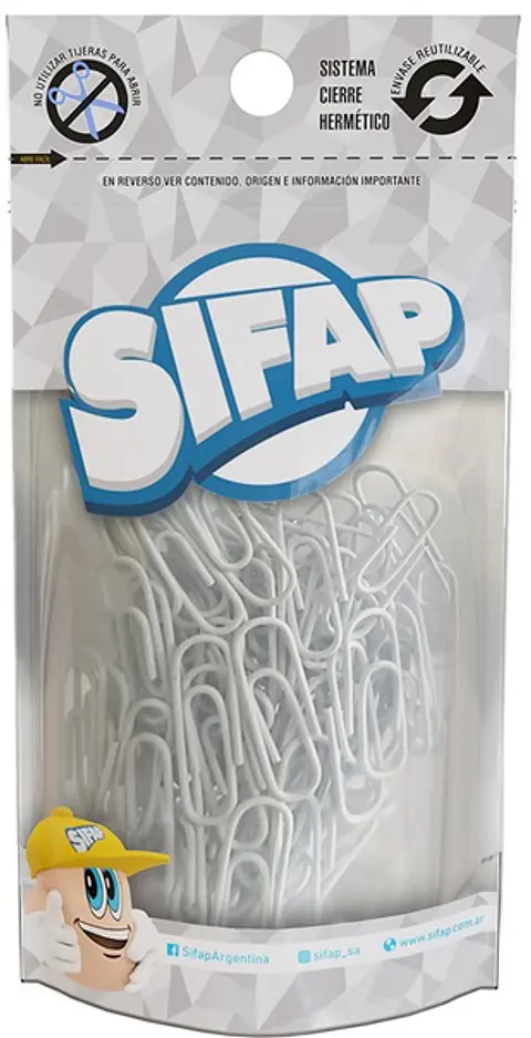 Clips Sifap Forrado Black & White Nº6 Doypack X 50u.