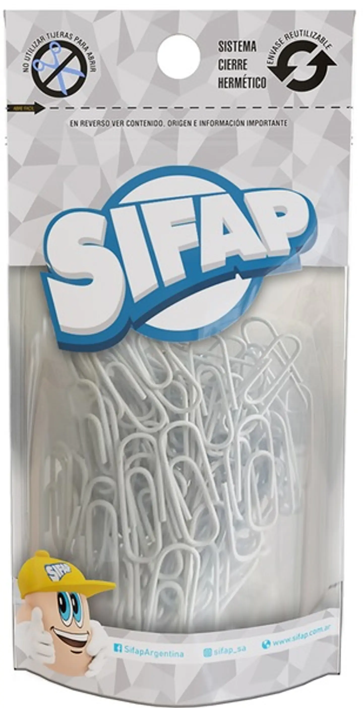 Clips Sifap Forrado Black & White Nº6 Doypack X 50u. 1