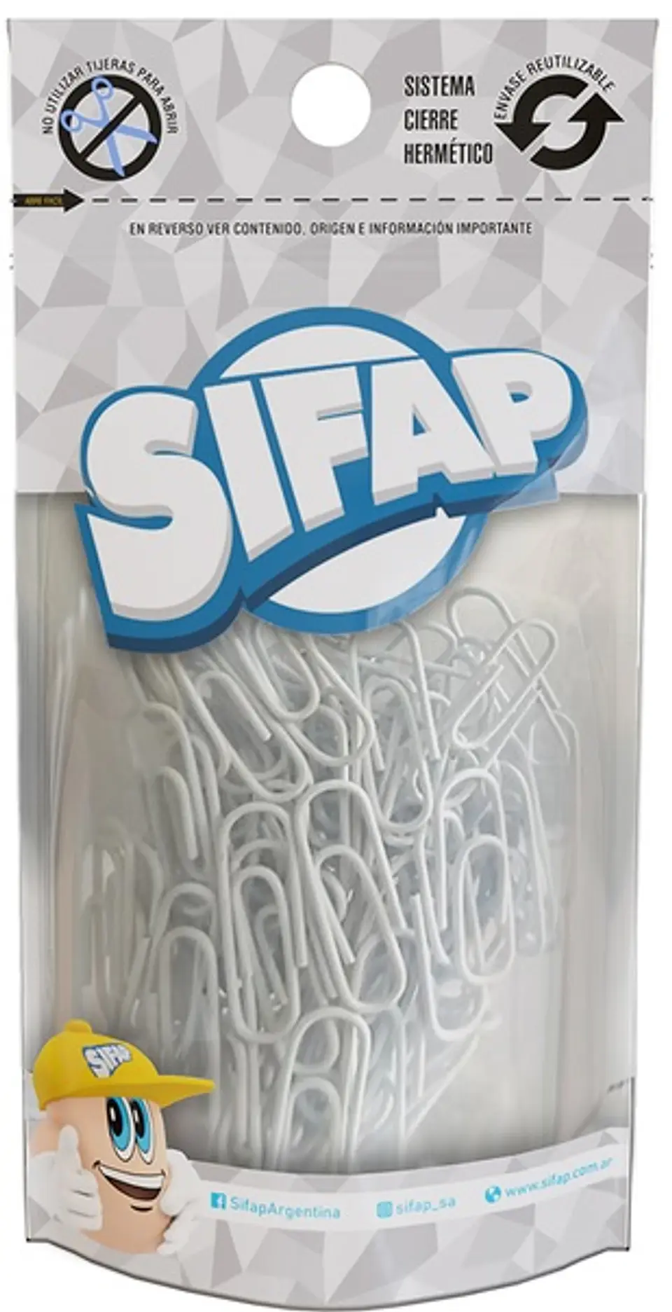 Clips Sifap Forrado Black & White Nº6 Doypack X 50u. 1