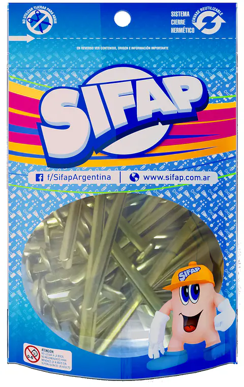Broche Sifap Dorado Mariposa Nº12 Doypack X 100u.