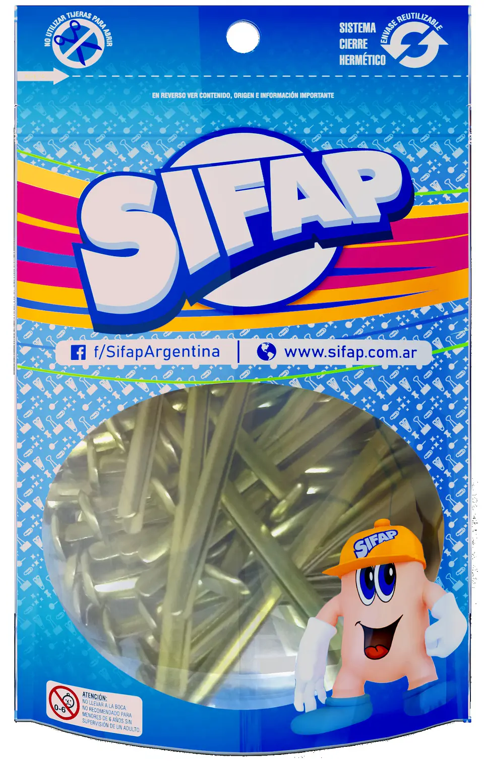 Broche Sifap Dorado Mariposa Nº12 Doypack X 100u. 1