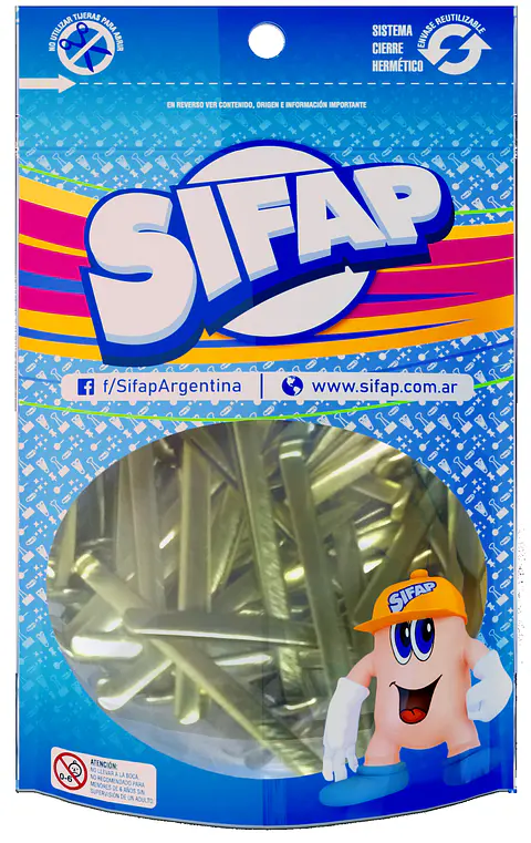 Broche Sifap Dorado Mariposa Nº14 Doypack X 100u.