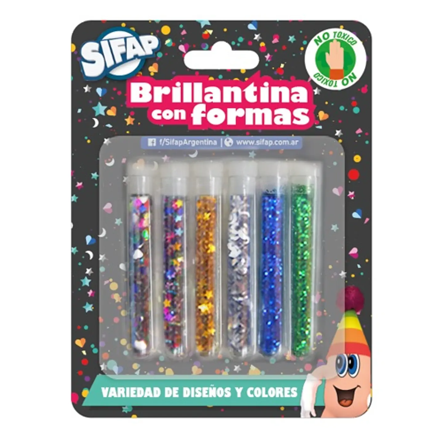 Brillantina Sifap En Blister Tubo X 6u. Con Formas 1
