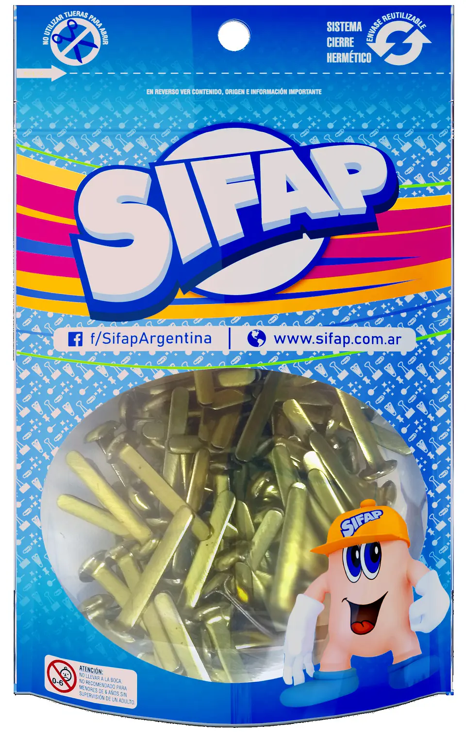 Broche Sifap Dorado Mariposa Nº7 Doypack X 100u. 1