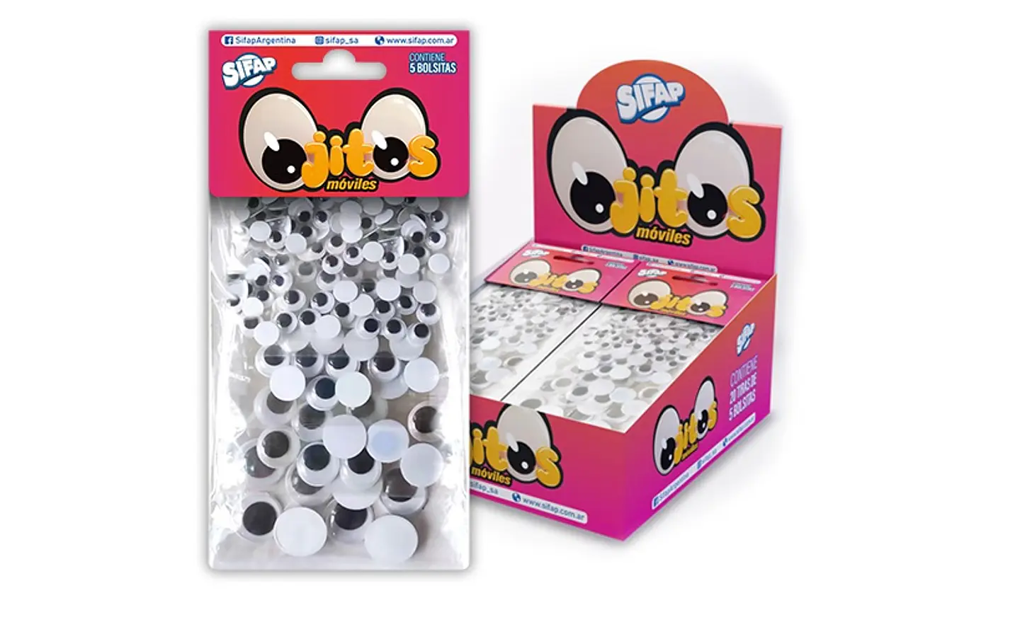 Ojitos Sifap Moviles Tamaños Surtidos Blister X 5 Bolsas. 1