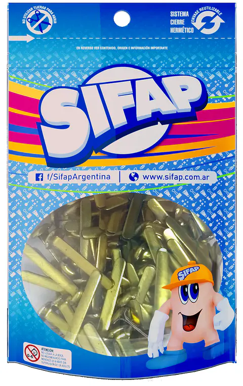 Broche Sifap Dorado Mariposa Nº8 Doypack X 100u.