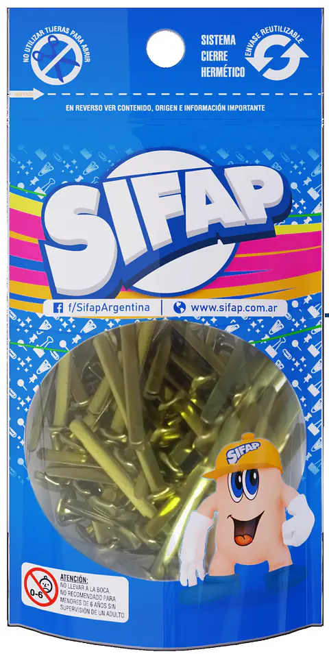 Broche Sifap Dorado Mariposa Nº5 Doypack X 100u.