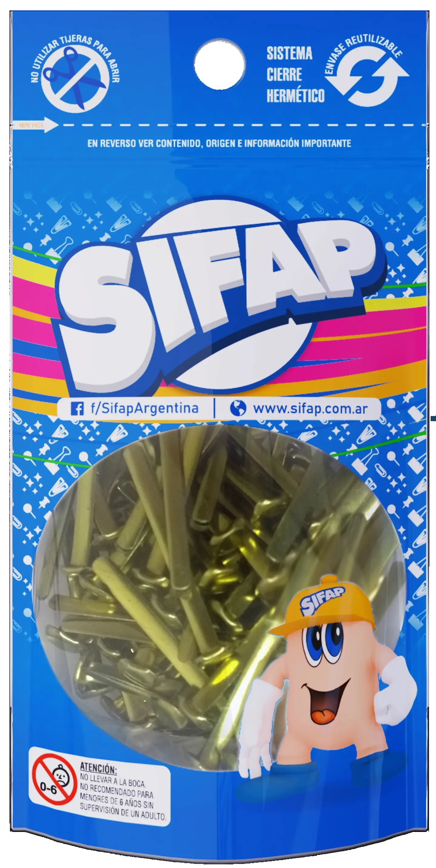 Broche Sifap Dorado Mariposa Nº5 Doypack X 100u. 1