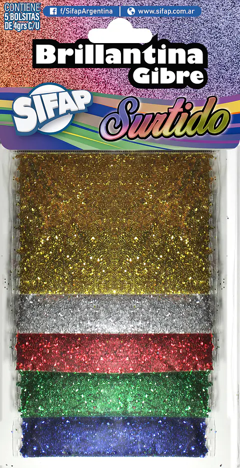 Brillantina Sifap En Blister X 5u. V/colores