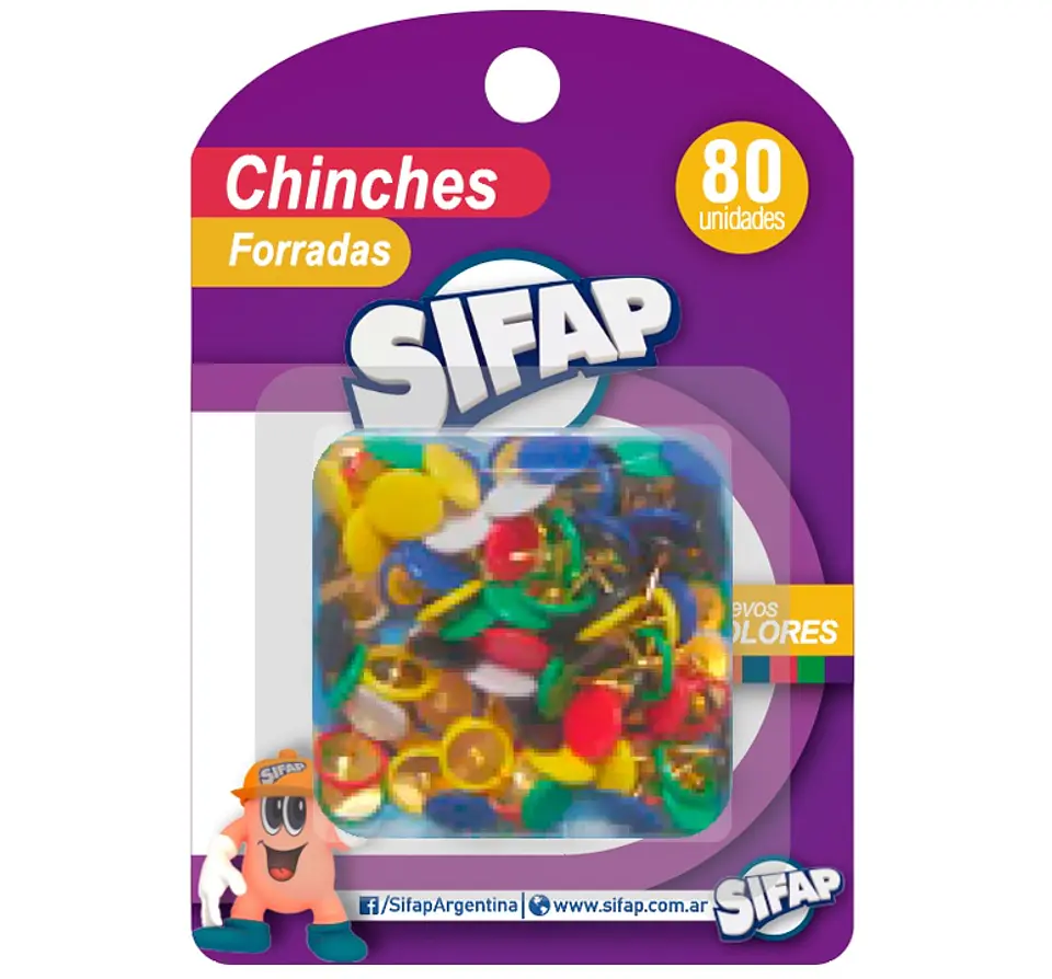 Chinche Sifap Forradas Color Bl X 80u. 1