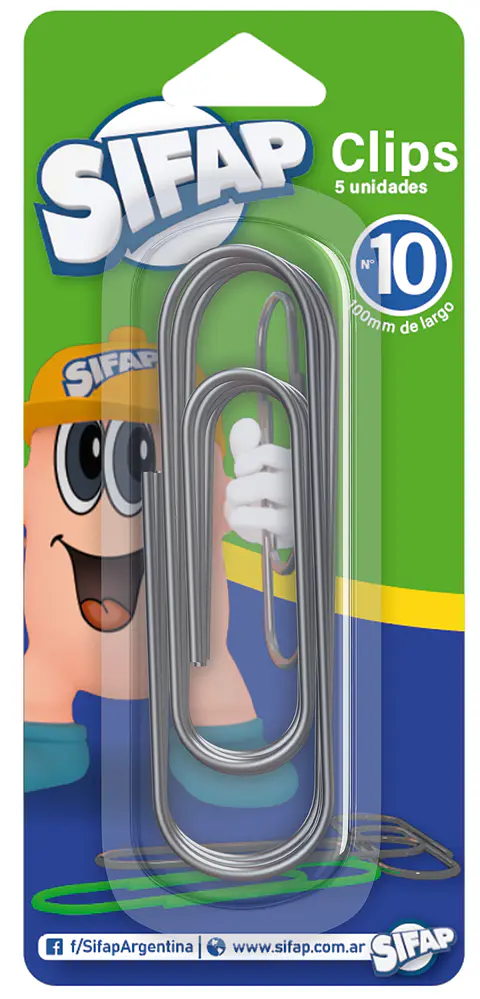 Clip Sifap Metalico Nº10 Blister X 5u.