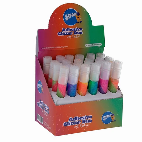 Adhesivo Sifap Glitter Duo X 24u