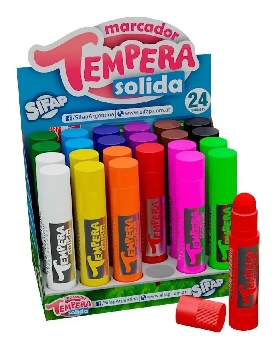 Tempera Sifap Solida X24 Colores Surtidos 1