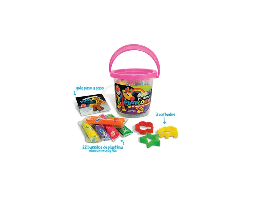 Balde Playcolor Plastilina X 22u. + 3 Cortantes 1