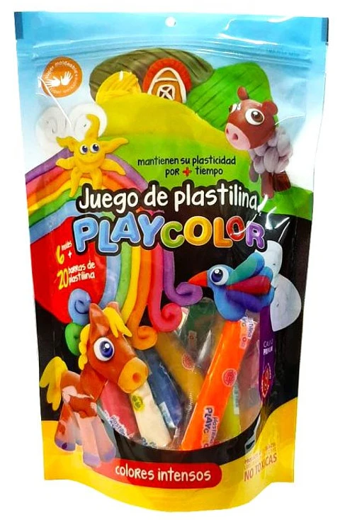 Bolsa Playcolor De Plastilina X20 + 6 Moldes Con Intensos