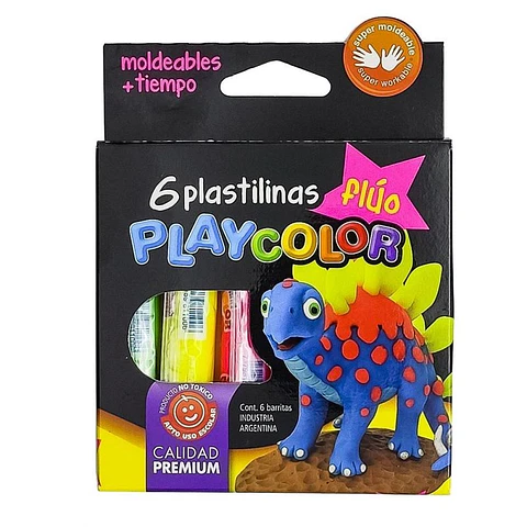 Plastilina Playcolor X 6u. Fluo