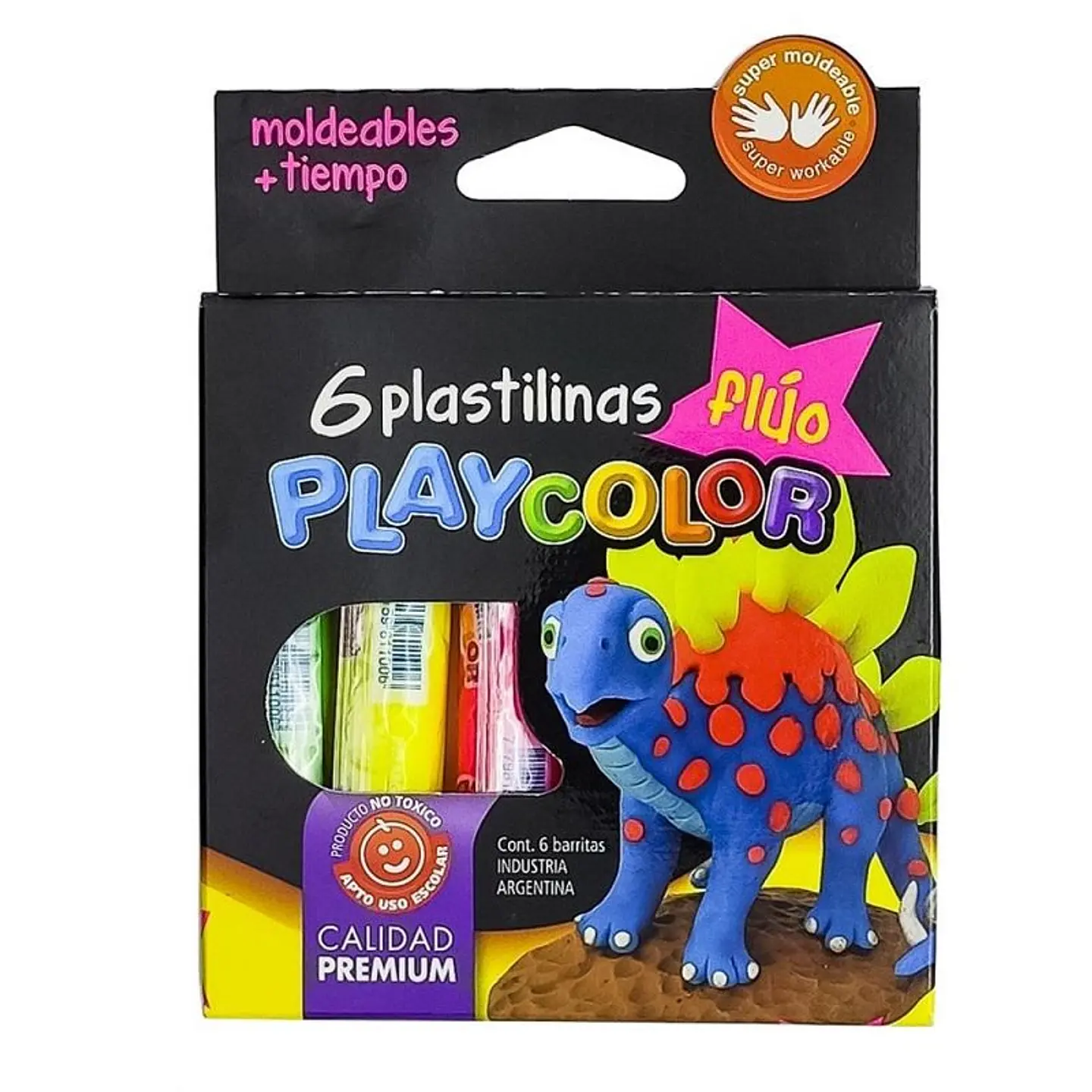 Plastilina Playcolor X 6u. Fluo 1