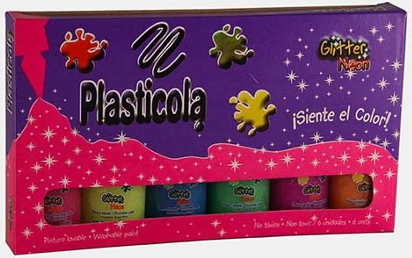 Adhesivo Plasticola Glitter Neon X 38g C/u 1