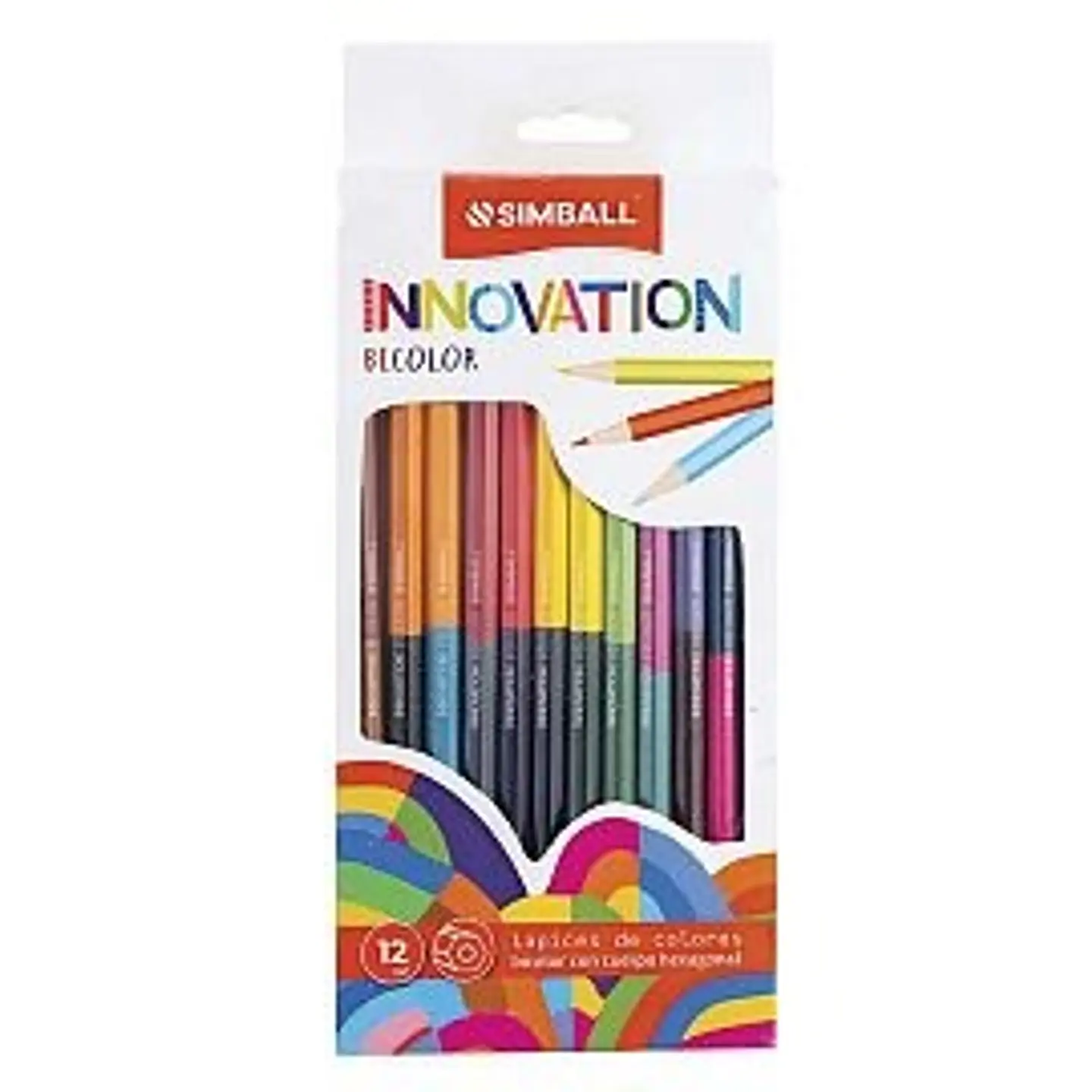 Lapices De Colores Simball Innovation Bicolor X 12 Largos 1