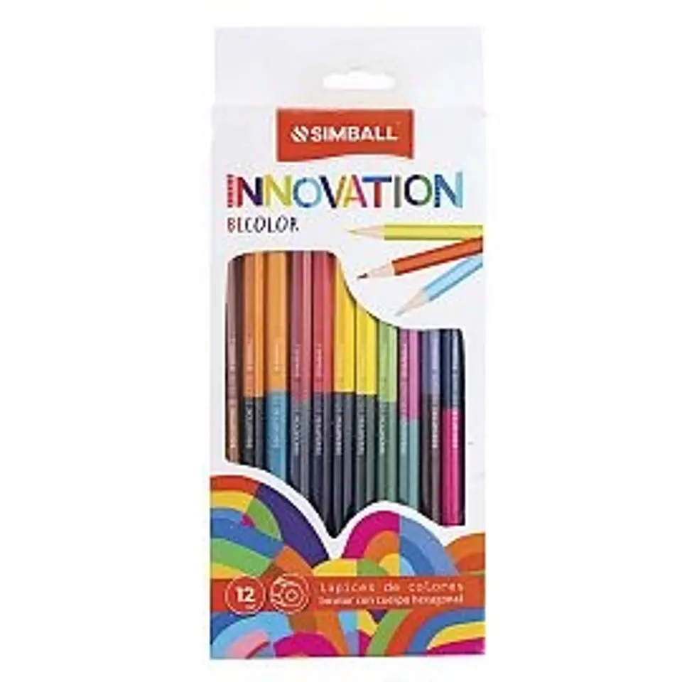 Lapices De Colores Simball Innovation Bicolor X 12 Largos 1