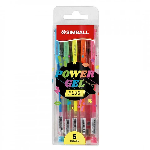 Boligrafo Simball Power Gel Fluo X 5u. V/colores