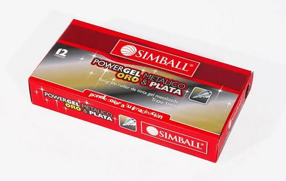 Boligrafo Simball Gel Metalizado Oro/plata X 12u. 1