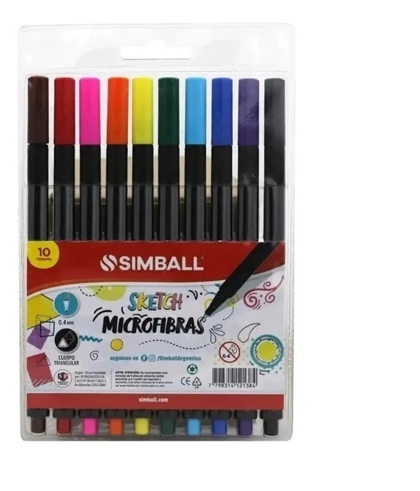Microfibra Simball Micro 0.4mm Sketch V/colores X10u. 1