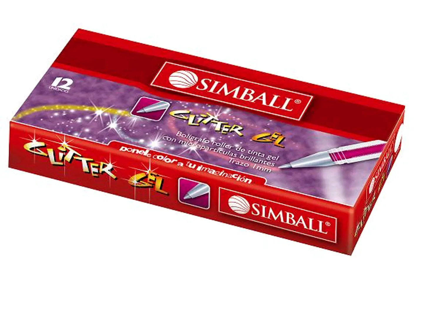 Boligrafo Simball Power Gel Glitter/pastel X 12u. V/colores 1