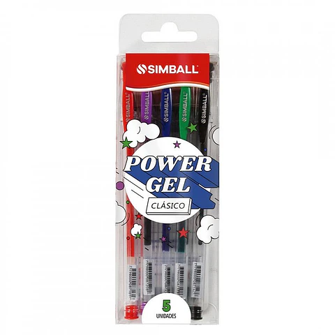 Boligrafo Simball Power Gel X 5 Surtido