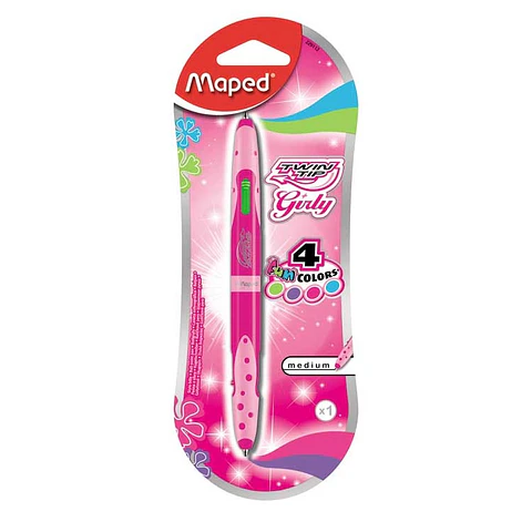 Boligrafo Maped Twin Tip Girly 4 Colores Blister C/u