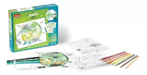 Kit Maped Para Colorear Aqua Art Dino X14 Piezas