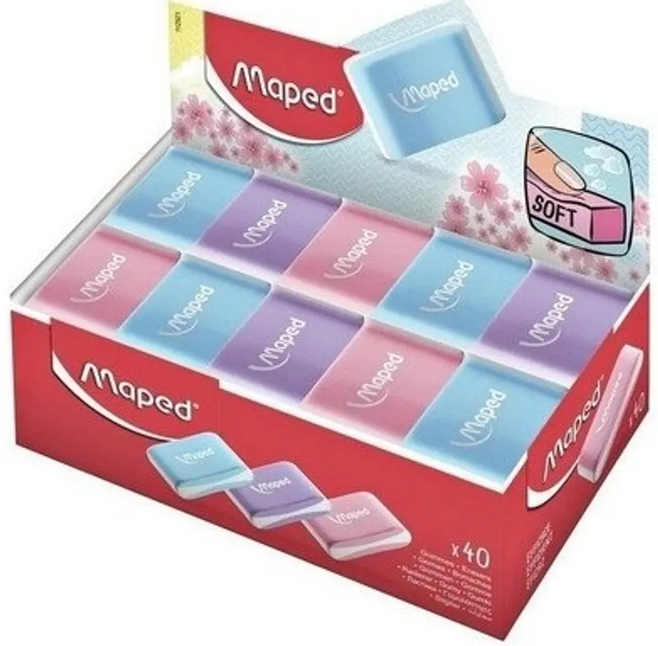 Goma De Borrar Maped Soft Pastel Essentials X40u. 1