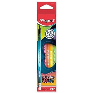 Lapiz Grafito Maped Black Peps Energy C/goma X12