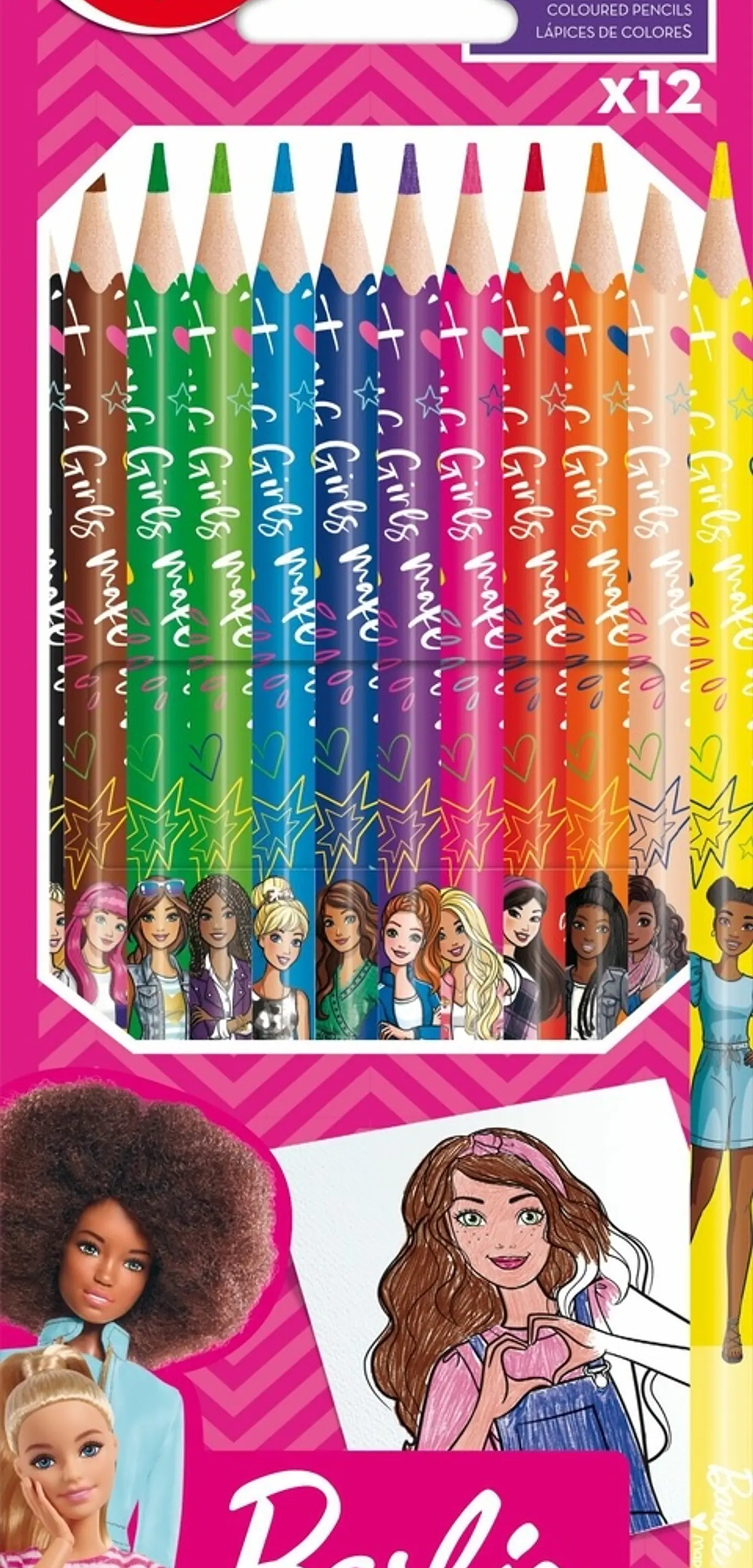 Lapices De Color Barbie Maped X12u 1