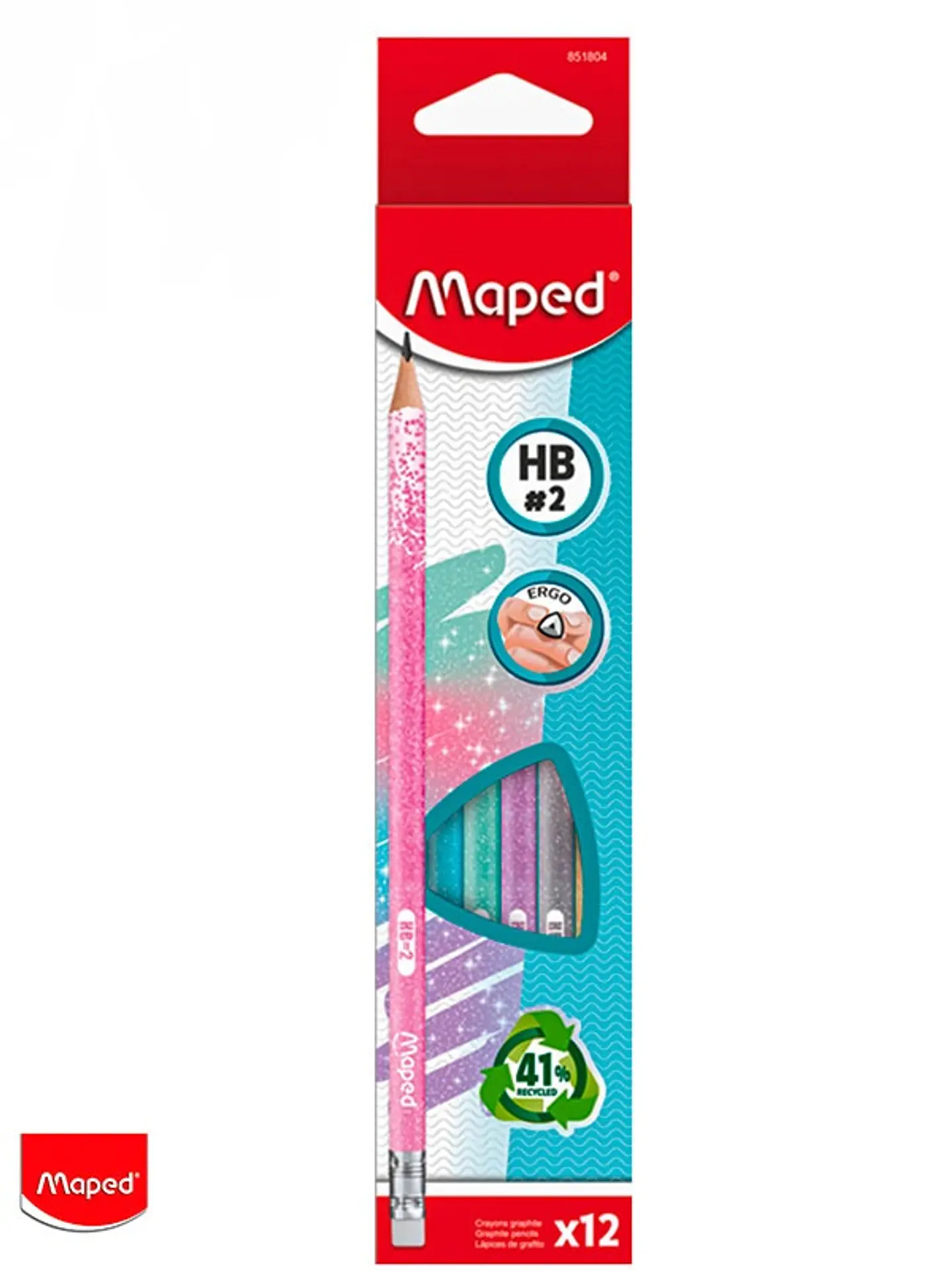 Lapiz Grafito Maped Glitter C/goma X12 1