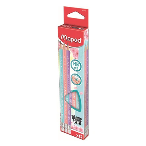 Lapiz Grafito Maped Black Peps Pastel Hb X 12 Con Goma