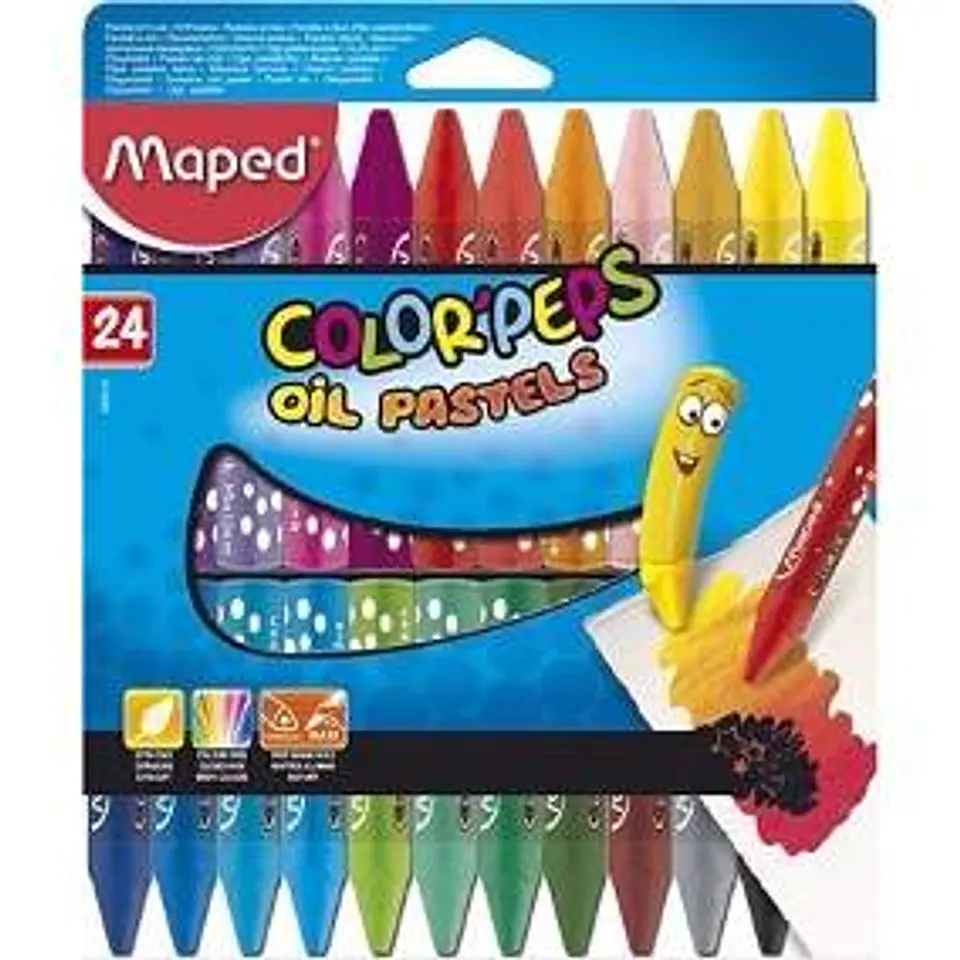 Crayones Maped X24 Pasteles Al Oleo 1