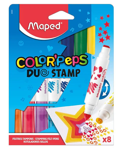 Marcador Maped Color Peps Duo Stamp X8u.