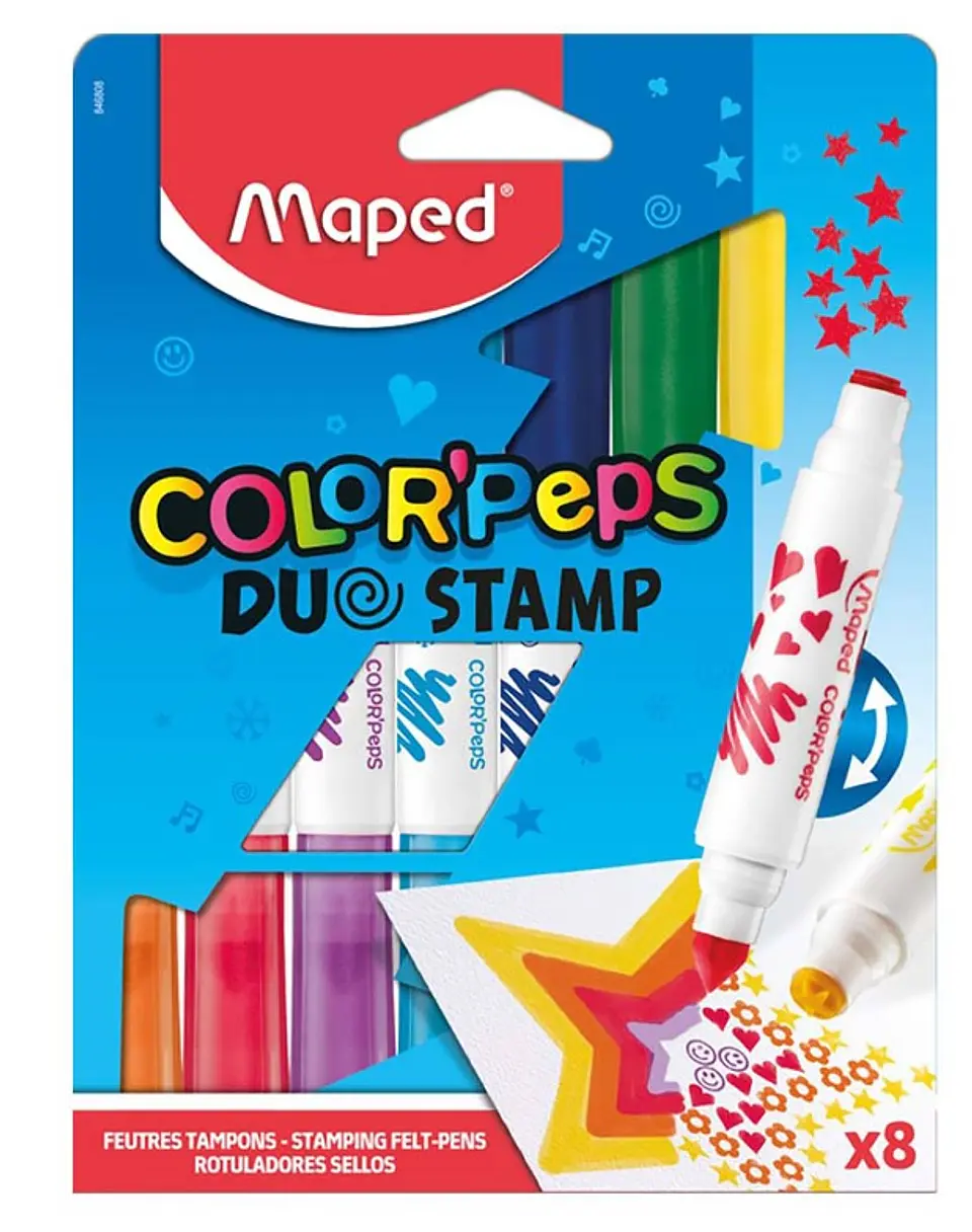 Marcador Maped Color Peps Duo Stamp X8u. 1
