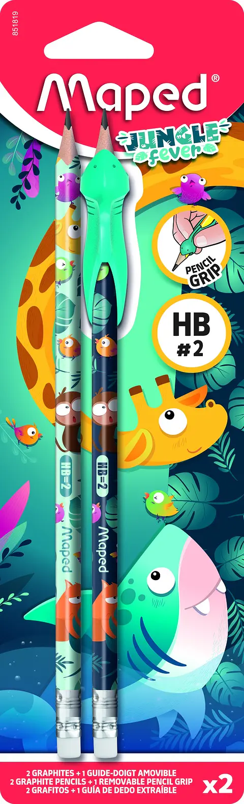 Lapiz Maped Grafito Hb X2u + Guia Para Dedo